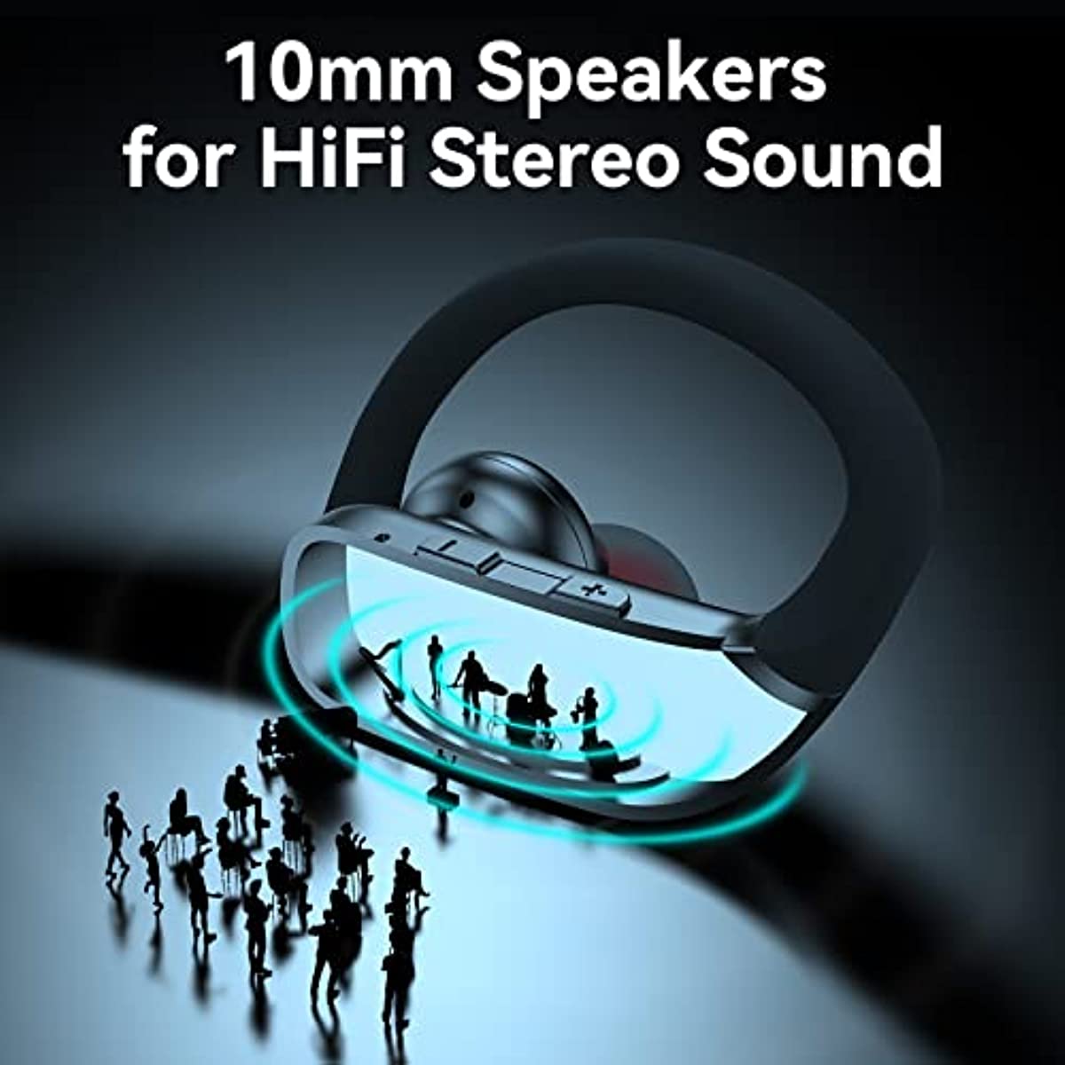 Ear Buds Wireless Earbuds Bluetooth Headphones with 80H Playtime LED Display Case, Over-Ear Hook with Mic, Stereo Sound